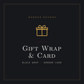 Emballage cadeau & carte — papier noir et carte style horreur